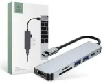 Tech-Protect V4 6-in-1 USB-jaotur | USB-C kuni USB 3.0, USB 2.0, USB-C, HDMI, microSD, SD | hall