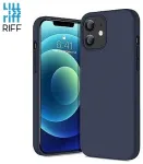 Riff Plāns & Mīksts silikona aizmugures maks ar mīkstu iek&scaron;pusi priek&scaron; Apple iPhone 13 Pro Max Dark Blue