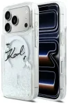 Karl Lagerfeld Liquid Glitter Karl Script Logo telefoni &uuml;mbris MagSafe toega iPhone 17 Pro l&auml;bipaistev