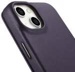 Nahast raamatukujuline nutitelefoni kaas iCarer CE Premium Leather Folio Case iPhone 14 Plus MagSafe toega, tumelilla (WMI14220715-DP)