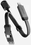 Energea Sheath Key 2-in-1 andmeedastus- ja laadimiskaabel | USB-C kuni USB-C, USB-A | 60W | 0.15m | hall