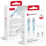 Forcell C347 andmeedastus- ja laadimiskaabel | USB-C kuni USB-C | QC 4.0, PD | 100W | 1m | sinine