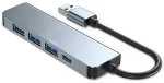 Tech-Protect V0 5-in-1 USB-jaotur | USB-A kuni USB 3.0, USB 2.0, USB-C | 10W | hall