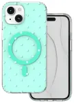 Bubble Dots Mag telefoni &uuml;mbris MagSafe toega iPhone 15 roheline