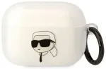 Karl Lagerfeld 3D Logo NFT Karl Head TPU &uuml;mbris Airpods Pro jaoks, valge