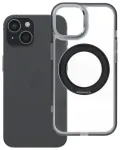 Frame Circle Stand telefoni &uuml;mbris alusega ja MagSafe toega iPhone 15 must