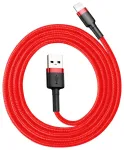 Baseus CALKLF-B09 nailonpunutisega andmeside- ja laadimiskaabel CQ3.0 2.4A USB kuni Lightning 1m, punane