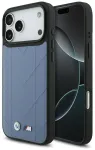 BMW M Quilted Logo phone case with MagSafe support for iPhone 17 Pro Max blue