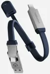 Energea Sheath Key 2-in-1 andmeedastus- ja laadimiskaabel | USB-C kuni USB-C, USB-A | 60W | 0.15m | sinine