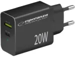 Esperanza EZC105K reisilaadija | 20W | QC | USB-C, USB-A