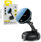 Blavec autohoidik BHC-02 Qi2 25W vaakum-magnetiline juhtmevaba laadijaga esiklaasile (BHC02-QI2PMWIB) must