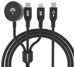 Apple Watch Dudao A12Max+ PD 100W 3in1 laadimiskaabel: USB-C Lightning 1.2m - Must