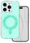 Bubble Dots Mag telefoni &uuml;mbris MagSafe toega iPhone 15 Pro roheline