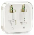 HQ Plakans AUX 3.5mm spraudnis uz 3.5mm spraudnis Audio plāns 1m vads Balts