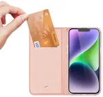 Dux Ducis Skin Pro rahakotiga &uuml;mbris iPhone 15 Plus jaoks &ndash; roosa