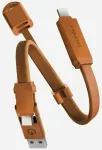 Energea Sheath Key 2-in-1 andmeedastus- ja laadimiskaabel | USB-C kuni USB-C, USB-A | 60W | 0.15m | oranž