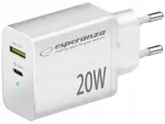 Esperanza EZC105W reisilaadija | 20W | QC | USB-C, USB-A