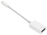 Adapter OTG USB A (emane) - Lightning (isane) valge