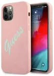 Guess GUHCP12LLSVSPG iPhone 12 Pro Max 6,7" roosa-roheline k&otilde;va &uuml;mbris Silicone Vintage