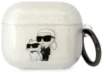 Karl Lagerfeld 3D Logo NFT Karl and Choupette TPU Glitter &uuml;mbris Airpods 3 jaoks, valge