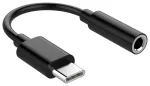 Riff Adapter USB-C kuni 3.5mm audiopesa 9cm k&otilde;rvaklappidele, k&otilde;laritele ja autole (OEM) Must