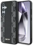 Case DKNY Leather Checkered Pattern MagSafe for Samsung Galaxy S25 black
