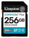 Kingston m&auml;lukaart 256GB SDXC Canvas Go Plus Gen4 200MB/s C10 UHS-I U3 V30