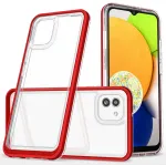 Clear 3in1 case for Samsung Galaxy A03 silicone cover with frame red