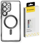 Wozinsky Electroplated telefoni &uuml;mbris MagSafe toega Samsung Galaxy S24 FE (S721) must