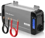 Qoltec puhas siinusinvertor | 12V kuni 230V | 1000/2000W | LCD | USB | USB-C | &Uuml;hildub LiFePO4 GEL AGM-iga
