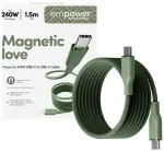 PanzerGlass Magnetic andmeedastus- ja laadimiskaabel | USB-C kuni USB-C | 240W | 1.5m | roheline