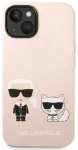 Karl Lagerfeld and Choupette Liquid Silicone telefoni&uuml;mbris iPhone 14 Plus jaoks, roosa