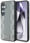 Case DKNY Leather Checkered Pattern MagSafe for Samsung Galaxy S25 taupe