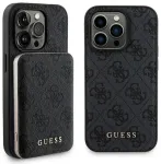 Guess GUBPM5P15L4GEMGK 4G Metal Logo telefoni &uuml;mbris MagSafe toega iPhone 15 Pro must