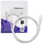 Qoltec data transfer and charging cable | USB-C to USB-C | 2m | white