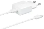 Samsung EP-T1510XWE reisilaadija | 15W | PD | USB-C | USB-C kuni USB-C kaabliga komplektis | valge