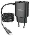 Dudao A2ProL reisilaadija | 12W | USB-A, Lightning | Lightning kaabel komplektis | must