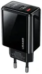 USAMS CC133TC01 travel charger | 20W | PD3.0, QC3.0 | USB-C, USB-A | black