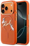 Karl Lagerfeld IML Choupettes Karl Script Logo telefoni &uuml;mbris MagSafe toega iPhone 17 Pro oranž