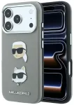 Karl Lagerfeld Saffiano with Karl & Choupette Heads Pins & Logo telefoni &uuml;mbris iPhone 18 Pro Max | iPhone 17 Pro