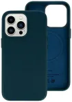 Leather telefoni &uuml;mbris MagSafe toega iPhone 15 Plus tumesinine