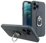 Ring Case silicone case with finger grip and stand for Samsung Galaxy A72 4G dark blue