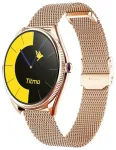 Smartwatch TITMO O-170 (AMOLED, bluetooth call, stainless steal gold mesh strap) gold