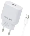 Beline laadija | 30W | GaN | USB-C | koos USB-C &ndash; USB-C kaabliga | valge
