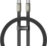 Veger CC06-MTB andmeedastus- ja laadimiskaabel | USB-C kuni USB-C | PD | 60W | 1.2m | must