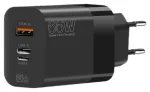 Riff 66W kiirlaadija 1x USB pordiga / x2 USB-C ja USB-L Black