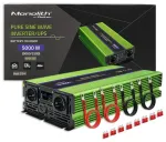 Qoltec Puhta siinuslaine inverter Monolith | akulaadija | UPS | 2500W | 5000W | 12V kuni 230V | LCD