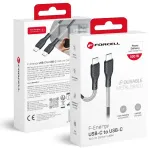 Forcell F-Energy CB-04C andmeedastus- ja laadimiskaabel | USB-C kuni USB-C | QC 4.0, PD | 100W | 1m | must