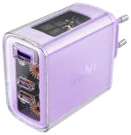 Acefast A45 seinalaadija | 65W | GaN | USB-A, USB-C | lilla