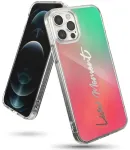 Ringke Fusion Design PC korpus TPU p&otilde;rkerauaga iPhone 12 Pro Max roosa-roheline (GNAP0028)